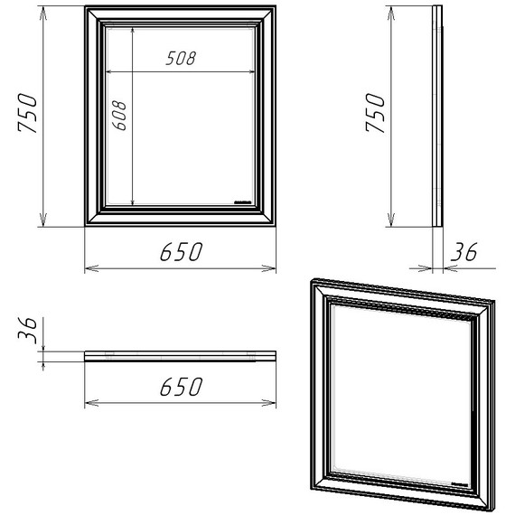 Зеркало EvaGold Michael 65 см EG010408, мокка мусс - 4 Зеркало EvaGold Michael 65 см EG010408, мокка мусс фото 4