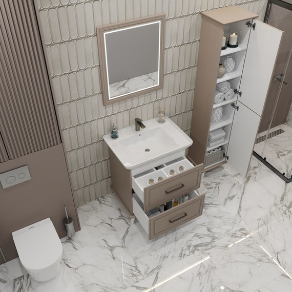 Пенал напольный EvaGold Michael 40 см EG010410, мокка мусс - 6 Пенал напольный EvaGold Michael 40 см EG010410, мокка мусс фото 6