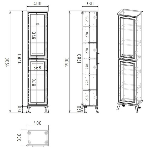 Пенал напольный EvaGold Michael 40 см EG010410, мокка мусс - 10 Пенал напольный EvaGold Michael 40 см EG010410, мокка мусс фото 10