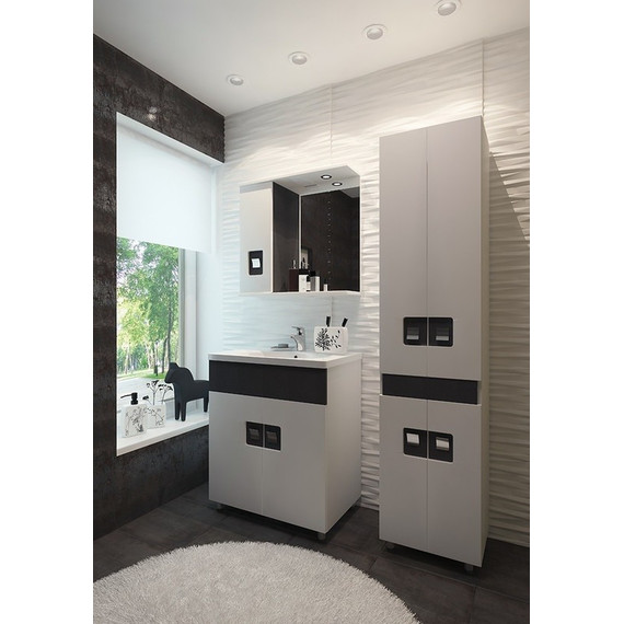 Пенал напольный EvaGold Braunsy 45 см EG030099, белый шагрень - 4 Пенал напольный EvaGold Braunsy 45 см EG030099, белый шагрень фото 4