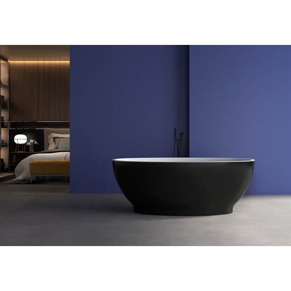 Ванна отдельностоящая Abber AB9207MB 165x80 см, черный матовый фото 8