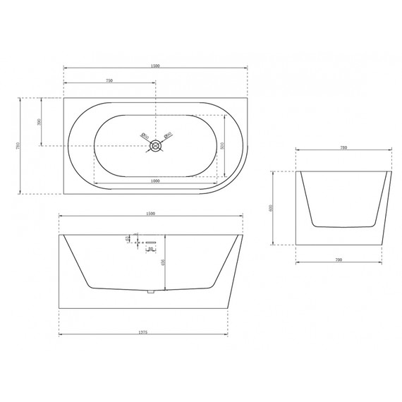 Ванна отдельностоящая Abber AB9257-1.5 L 150x78 см фото 10