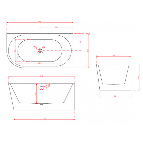 Ванна отдельностоящая Abber AB9257-1.5 R 150x78 см фото 10