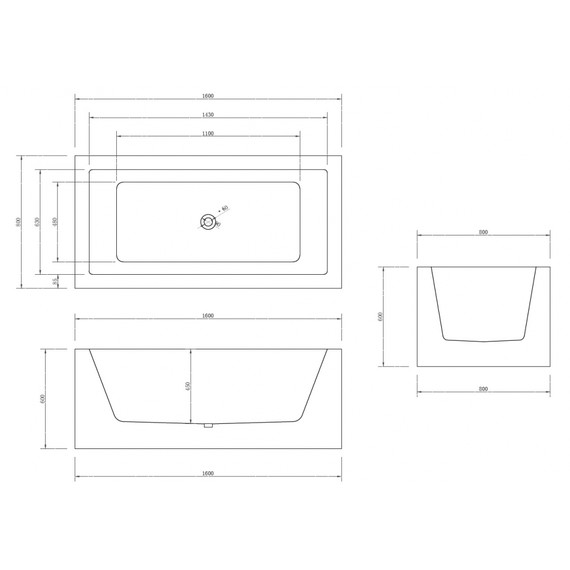 Ванна отдельностоящая Abber 160x80 см AB9406-1.6 фото 12