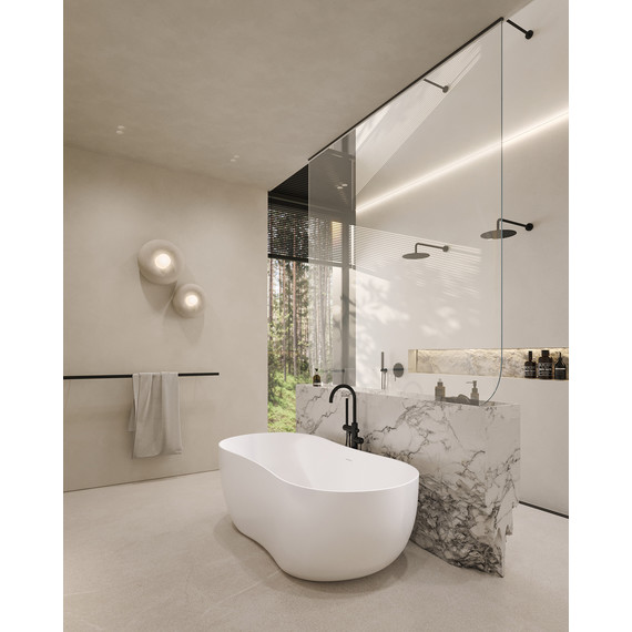 Ванна отдельностоящая Abber Stein 170x80 см AS9604, белый матовый фото 10