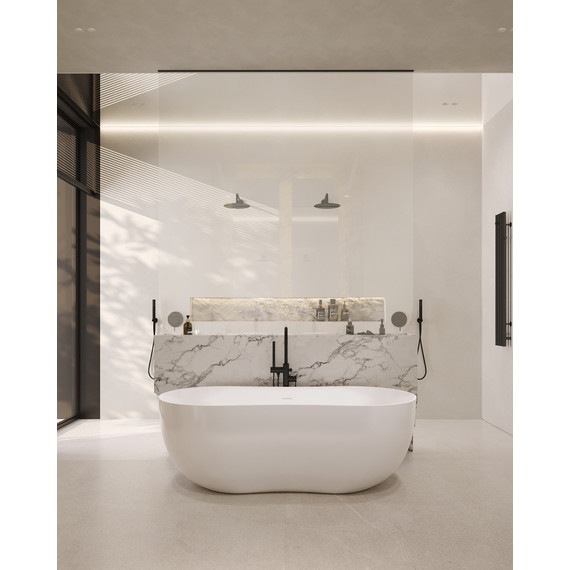 Ванна отдельностоящая Abber Stein 170x80 см AS9604, белый матовый фото 9