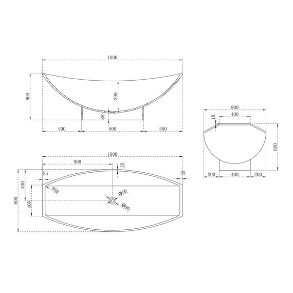 Ванна отдельностоящая Abber Stein 180x80 см AS9610, белый матовый фото 12
