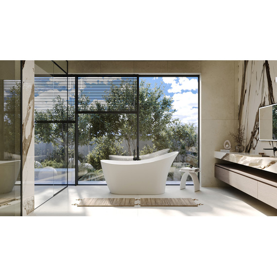 Ванна отдельностоящая Abber Stein 169x75 см AS9618, белый матовый фото 8