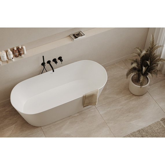 Ванна отдельностоящая Abber Stein 165x70 см AS9622, белый матовый фото 10