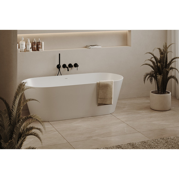 Ванна отдельностоящая Abber Stein 165x70 см AS9622, белый матовый фото 9