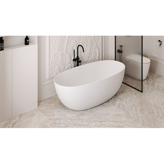 Ванна отдельностоящая Abber Stein 150x72 см AS9624-1.5, белый матовый, Размер - мм: 1500х700 фото 9