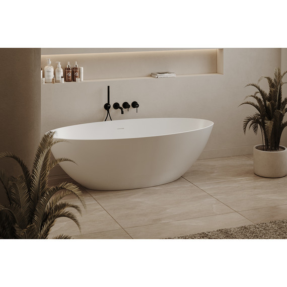 Ванна отдельностоящая Abber Stein 170x80 см AS9625-1.7, белый матовый, Размер - мм: 1700х800 фото 9