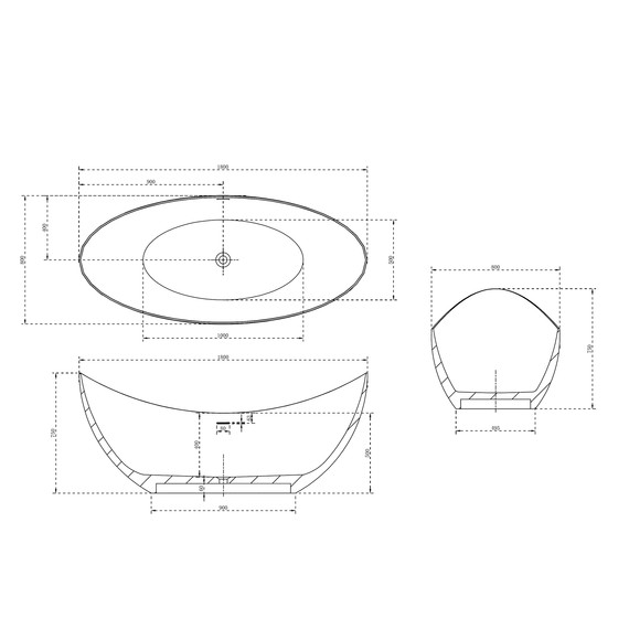 Ванна отдельностоящая Abber Stein 180x80 см AS9633, белый матовый фото 11