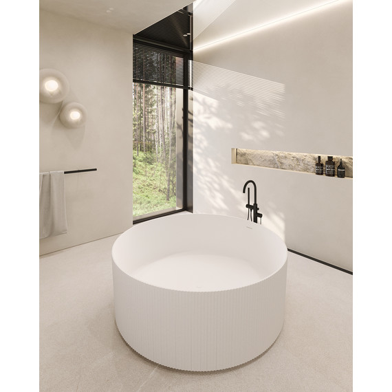 Ванна отдельностоящая Abber Stein 150x150 см AS9679, белый матовый фото 10