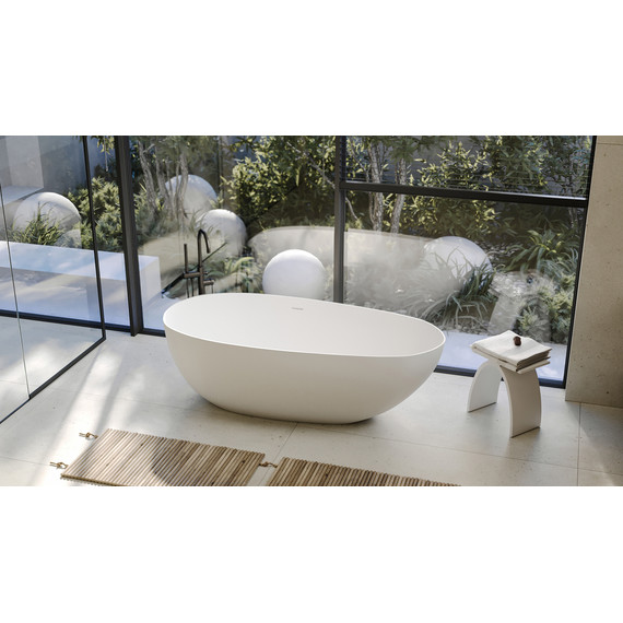 Ванна отдельностоящая Abber Stein 160x75 см AS9611-1.6, белый матовый, Размер - мм: 1600х750 фото 9