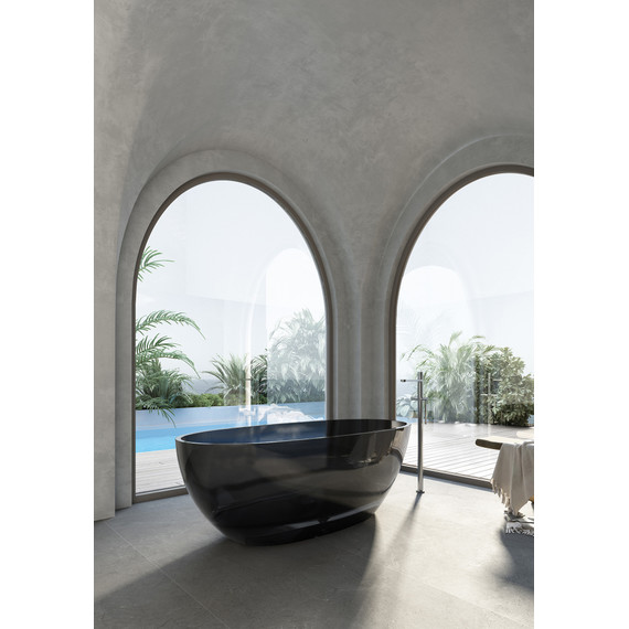 Ванна прозрачная Abber Kristall 165x78 см AT9701Onyx, черный фото 3