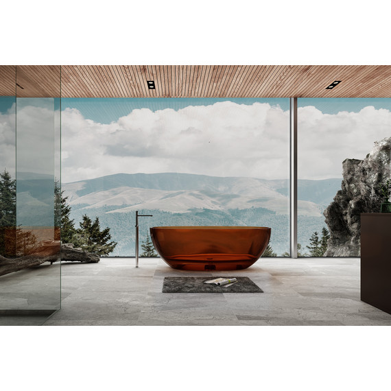 Ванна прозрачная Abber Kristall 165x78 см AT9701Opal, красный фото 2