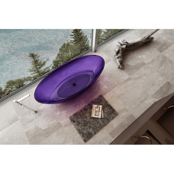 Ванна прозрачная Abber Kristall 180x85 см AT9702Amethyst, фиолетовый фото 4
