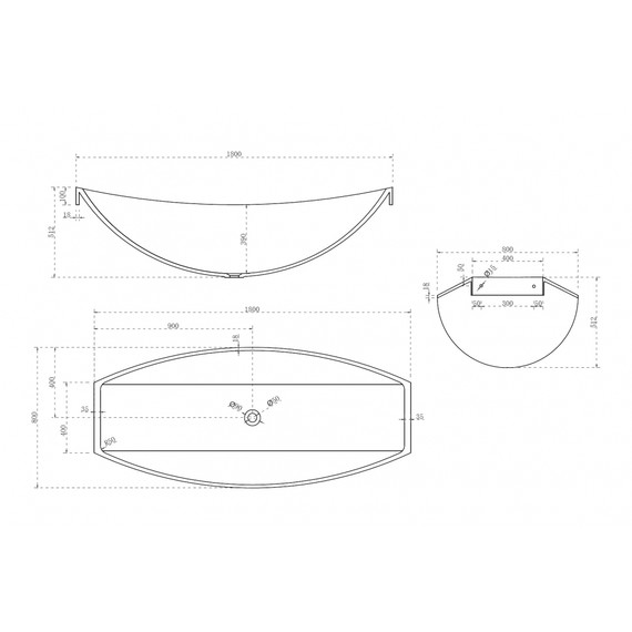 Ванна прозрачная подвесная Abber Kristall 180x80 см AT9704Rubin, красный фото 6