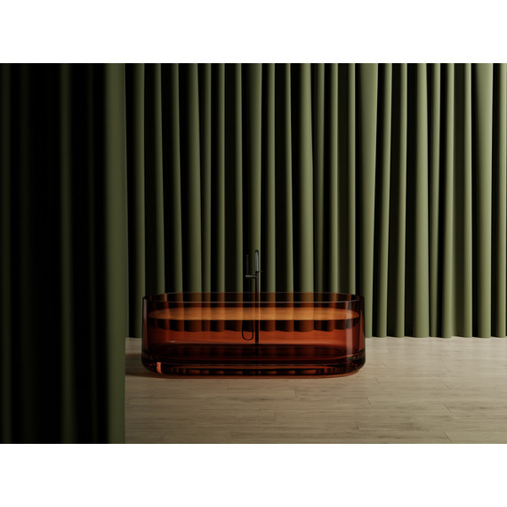 Ванна прозрачная Abber Kristall 170x75 см AT9708Opal, коричневый фото 2