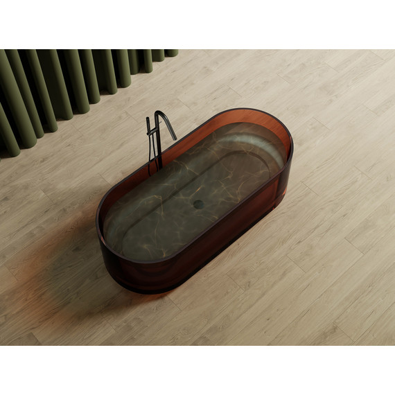 Ванна прозрачная Abber Kristall 170x75 см AT9708Opal, коричневый фото 4