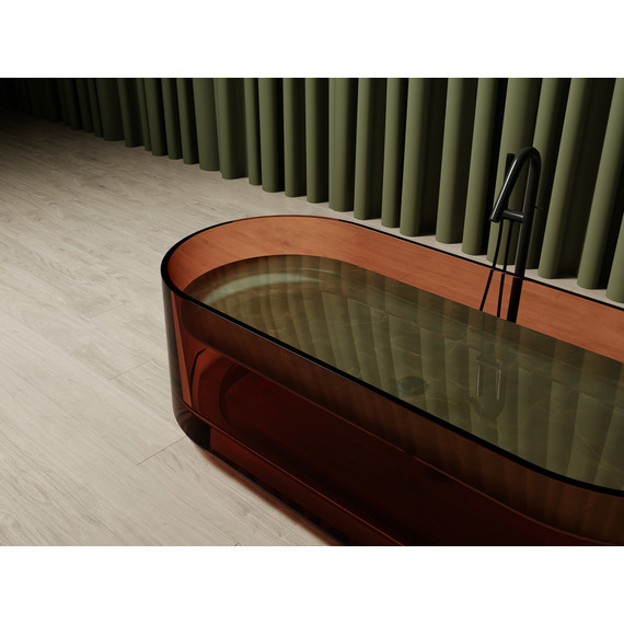 Ванна прозрачная Abber Kristall 170x75 см AT9708Opal, коричневый фото 5