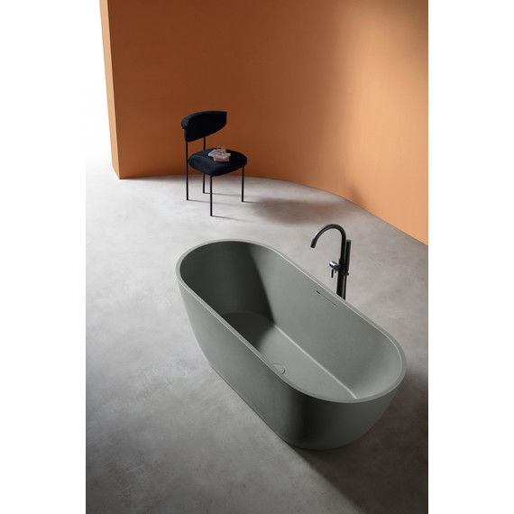 Ванна отдельностоящая Abber Frankfurt 170x75 см AM9941MLG, светло-серый матовый фото 9