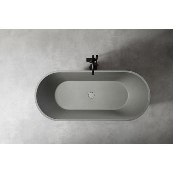 Ванна отдельностоящая Abber Frankfurt 170x75 см AM9941MLG, светло-серый матовый фото 10