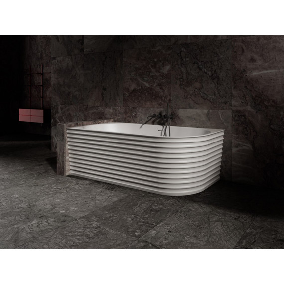 Ванна каменная Abber Stein 170x80 см AS9651 L, белый матовый фото 8