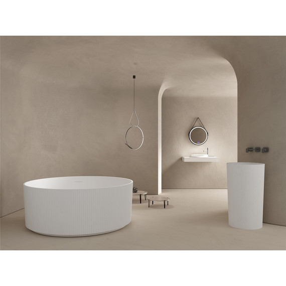 Ванна отдельностоящая Abber Stein 150x150 см AS9679, белый матовый фото 8