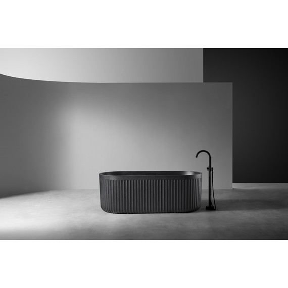 Ванна отдельностоящая Abber Stuttgart 170x75 см AM9925B, чёрный матовый фото 8