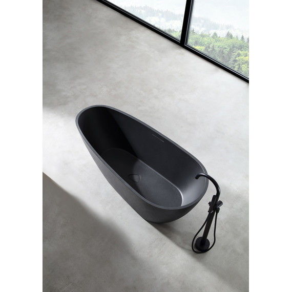 Ванна отдельностоящая Abber Dortmund 170x75 см AM9911B, черный фото 9