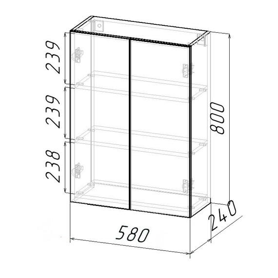 Шкаф EvaGold 58 см EG010149 - 4 Шкаф EvaGold 58 см EG010149 фото 4