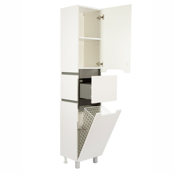 Пенал напольный EvaGold Vesta 40 см EG010420, белый/графит - 12 Пенал напольный EvaGold Vesta 40 см EG010420, белый/графит фото 12