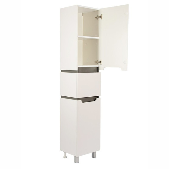 Пенал напольный EvaGold Vesta 40 см EG010420, белый/графит - 10 Пенал напольный EvaGold Vesta 40 см EG010420, белый/графит фото 10