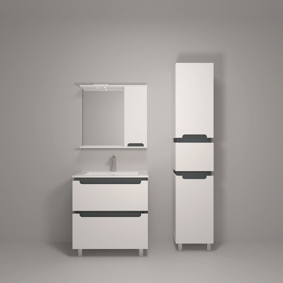 Пенал напольный EvaGold Vesta 40 см EG010420, белый/графит - 5 Пенал напольный EvaGold Vesta 40 см EG010420, белый/графит фото 5