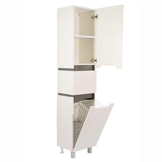 Пенал напольный EvaGold Vesta 40 см EG010420, белый/графит - 11 Пенал напольный EvaGold Vesta 40 см EG010420, белый/графит фото 11