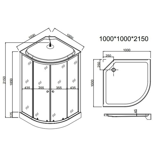 Душевая кабина EvaGold 100х100 см EG210009, хром/рифленое - 5 Душевая кабина EvaGold 100х100 см EG210009, хром/рифленое фото 5