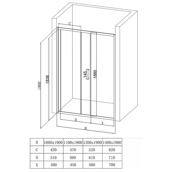 Душевая дверь EvaGold 100 см EG220016, хром/прозрачное - 4 Душевая дверь EvaGold 100 см EG220016, хром/прозрачное фото 4