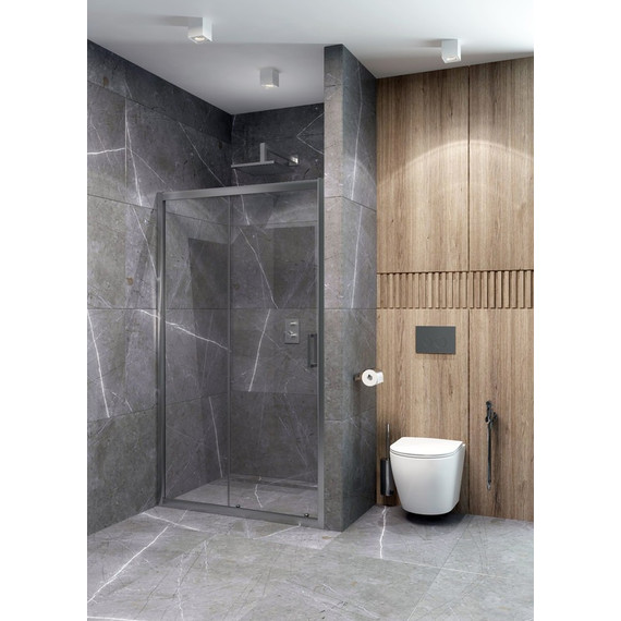 Душевая дверь EvaGold 100 см EG220016, хром/прозрачное -  Душевая дверь EvaGold 100 см EG220016, хром/прозрачное фото