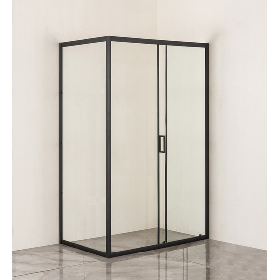 Душевое ограждение EvaGold 120х90 см EG220026, чёрный/прозрачное фото 2