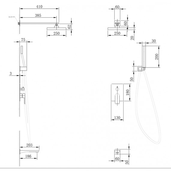 Душевая система для ванны Abber Emotion AF8817 - 4 Душевая система для ванны Abber Emotion AF8817 фото 4