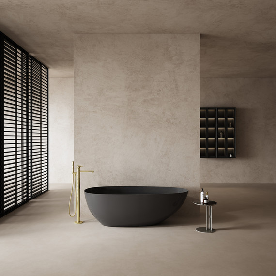 Ванна отдельностоящая Abber Karbon 170x80 см AK9011-1.7, чёрный фото 2