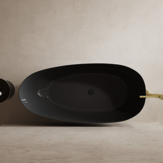 Ванна отдельностоящая Abber Karbon 170x80 см AK9011-1.7, чёрный фото 5