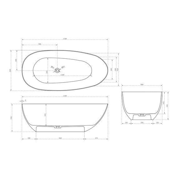 Ванна отдельностоящая Abber Karbon 170x80 см AK9011-1.7, чёрный фото 6