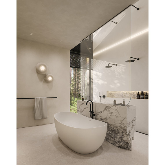 Ванна каменная Abber Stein 180x85 см AS9615-1.8, белый матовый, Размер - мм: 1800х850 фото 9