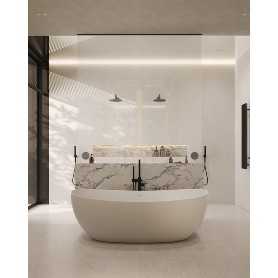 Ванна каменная Abber Stein 180x85 см AS9615-1.8, белый матовый, Размер - мм: 1800х850 фото 8