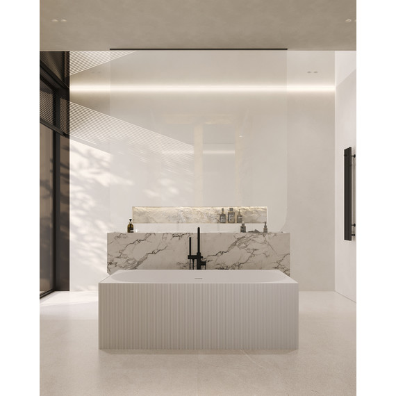 Ванна каменная Abber Stein 170x75 см AS9603, белый матовый фото 8