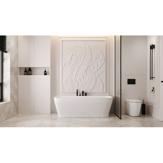 Ванна каменная Abber Stein 170x80 см AS9616, белый матовый фото 9