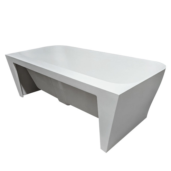 Ванна каменная Abber Stein 170x80 см AS9616, белый матовый фото 8